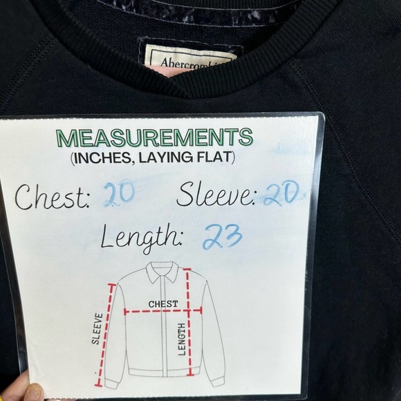 VTG. Abercrombie &‎ Fitch Sweatshirt Long Sleeve V-neck Women’s M Academia Black - Picture 5 of 7